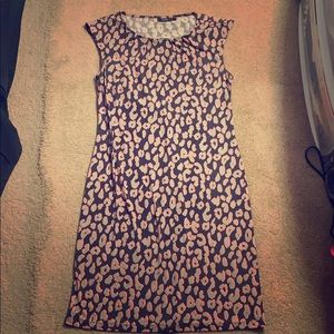Women's cap sleeve leopard sheath dress